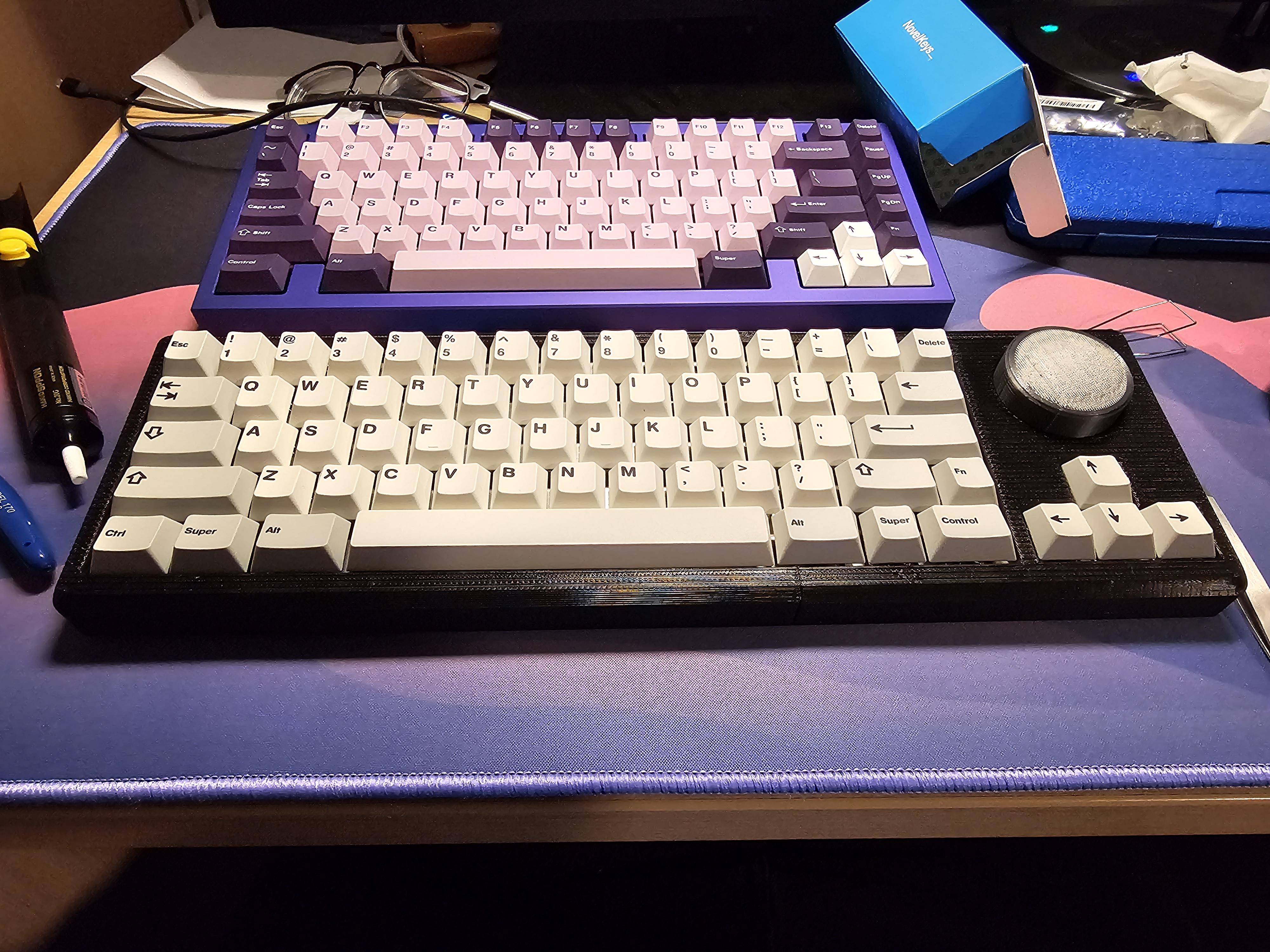 Completed prototype of the custom mechanical keyboard