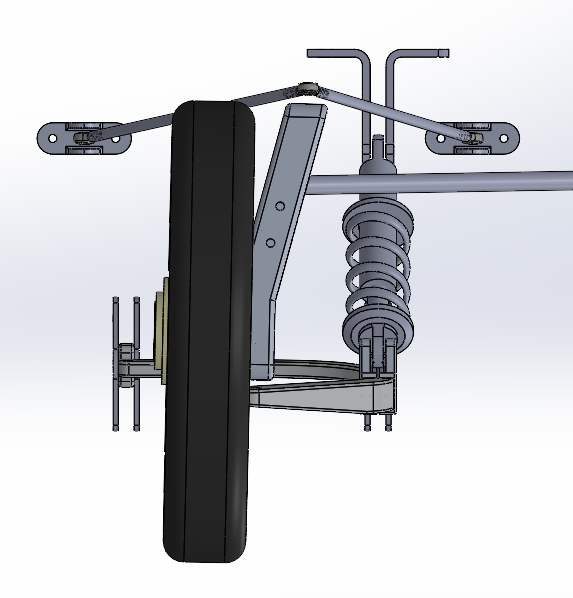 CAD model of solar car suspension components